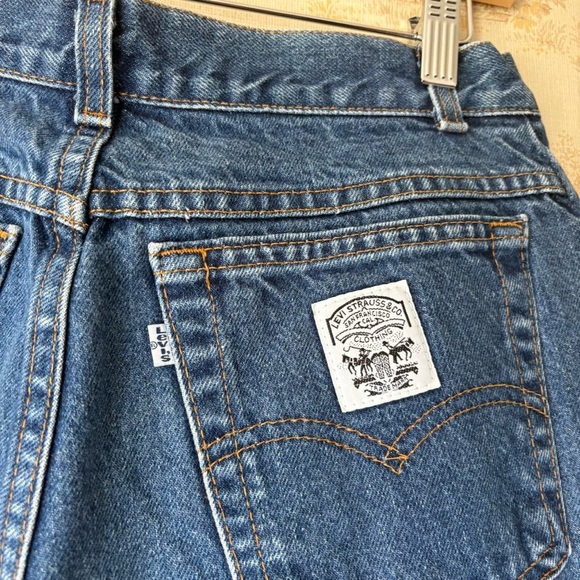 Vintage 80s white patch white tag Levi’s dark wash denim high rise jeans 14 - Picture 1 of 8
